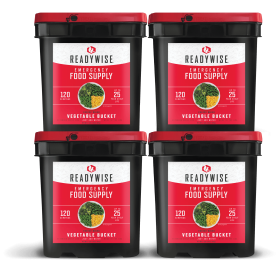 480-Serving Freeze-Dried Vegetables – Long-Term 4-Bucket Set