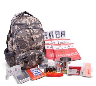 64-Piece Survival Backpack - Food, First Aid & Emergency Gear