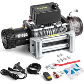 VEVOR Truck Winch 12000lbs Electric Winch 85ft/26m Steel Cable 12V Power Winch Jeep Winch with Wireless Remote Control and Powerful Motor for UTV ATV
