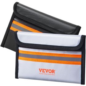 VEVOR Fireproof Document Bag, 2 pcs 8"x5" Fireproof Money Bag 2000°F, Fireproof and Waterproof Bag with Zipper and Reflective Strip, for Money