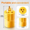 NEMA L5-30P to 5-15/20R RV Generator Adapter MECMO Marine 30 Amp to 110 15 Amp Household Regular Connector
