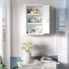 kleankin 12x18 White Lockable Medicine Cabinet 3 Tier Steel Medical Box 2 Keys Bathroom Wall Storage