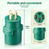 NEMA L14-30P to 14-50R RV Generator Adapter, 30 Amp to 50 Amp Twist Locking Generator 4 Prong Male Plug to 4 Prong RV Female