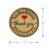 500 Pcs Kraft Red Heart Thank You Stickers Handmade Soap Stamp Baked Goods Jam Jar Stickers, 1 Roll