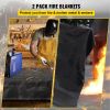 VEVOR Fire Blankets, 2 Pack Welding Blankets, 6' x 10' Fire Suppression Blanket, 1022 °F Flame Retardant Blanket, Black Fire Emergency Blankets
