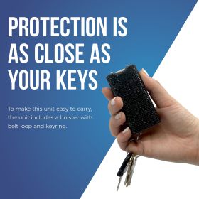 Streetwise Rhinestun Keychain Stun Gun (Color: Silver)