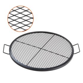 VEVOR X-Marks Fire Pit Grill Grate, Round Cooking Grate, Heavy Duty Steel Campfire BBQ Grill Grid with Handle and Support X Wire (shape: Round, size: 30 inches)