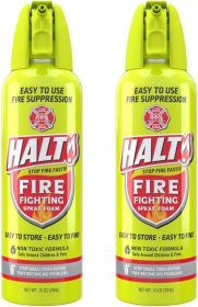 HALT! Handheld Fire Fighting Foam Spray – Non-Toxic, Easy to Use, Store, and Find in Emergency – Compact & Portable – Ideal for Home, Kitchen (size: 2 Pack)
