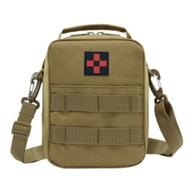 Wild Car Storage Crossbody Rescue Shoulder First Aid Bag Camouflage Sports Outdoor Multifunctional Bag (Color: Brown color)