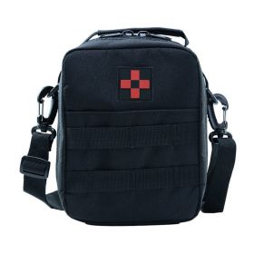 Wild Car Storage Crossbody Rescue Shoulder First Aid Bag Camouflage Sports Outdoor Multifunctional Bag (Color: Black)