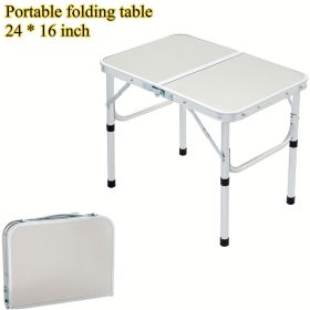 Folding Camping Table, Roll-up Ultra Compact Outdoor Portable Fold Up Lightweight beach Table, with Large Storage and Carry Bag, for Outdoor Cook (Color: White-24*16 inch-1 PC)